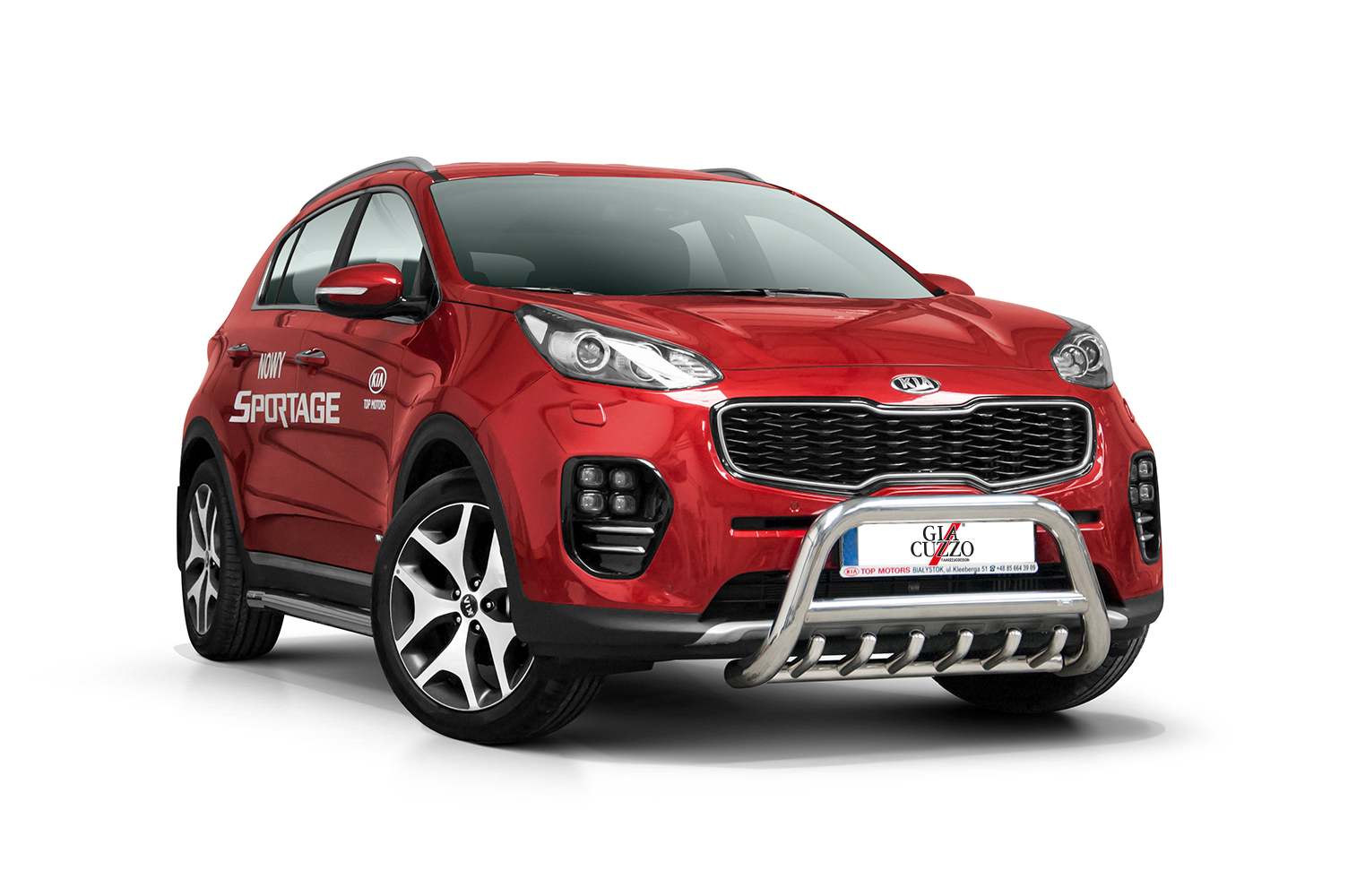 Frontschutzbügel Edelstahl mit Unterfahrschutz Kia Sportage QL 70mm